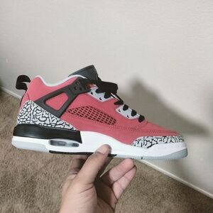 Jordan Red and Black Athletic Shoes with Mesh Upper